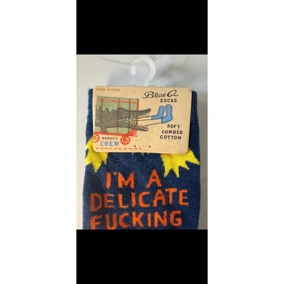 Blue Q "Im a Delicate F Flower" Womens Crew Socks - Picture 3 of 3